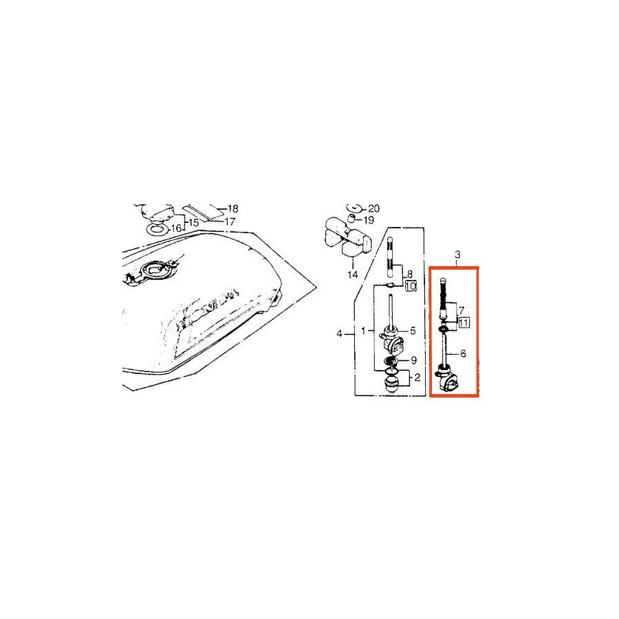 Robinet de reservoir - Essence - M18 x1.00 - CB750 / CB900 / CB1100...