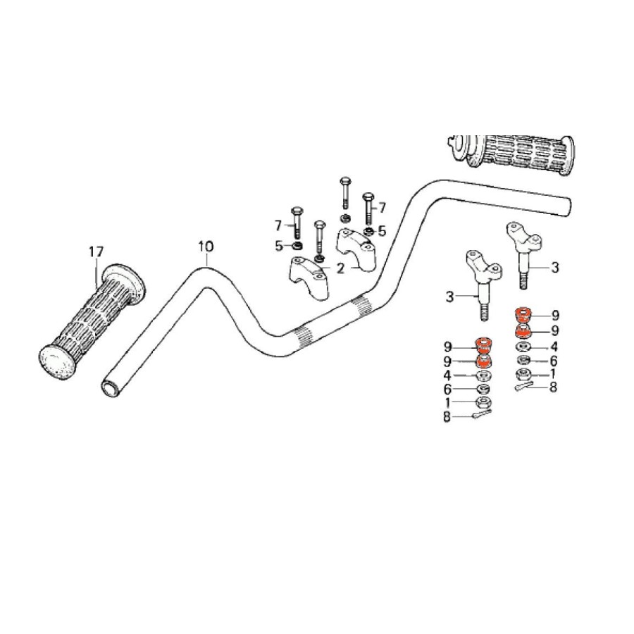 Guidon - silent-bloc - amortisseur de pontet - (x1) - 92075-039 531...