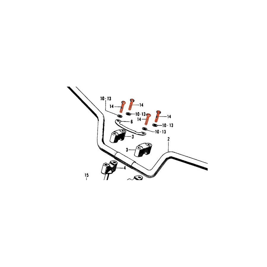 Guidon - Vis de fixation - M8 x36mm - pontet superieur - (x1) - CB4...