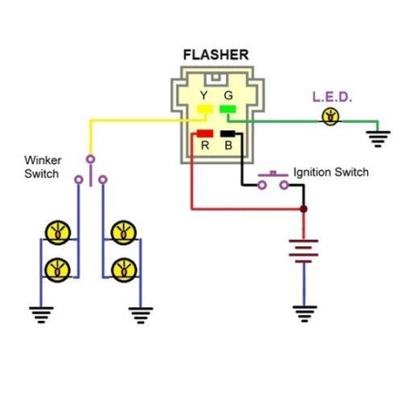 Clignotant - Relai - centrale - 12V - pour clignotant a LED - 4 Pol...