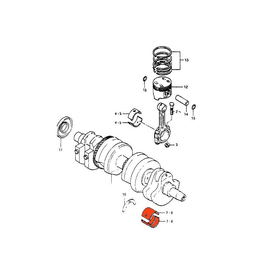 Moteur - Vilebrequin - 1/2 Coussinet (x1) - MARRON - 12229-09301-0C...