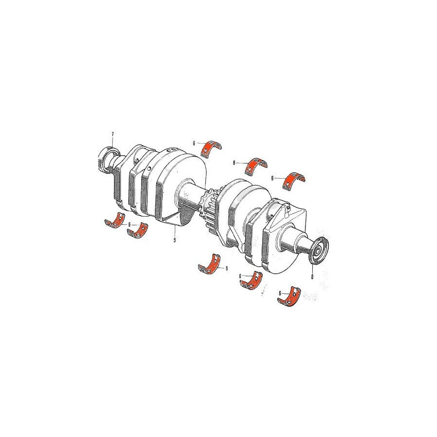 Moteur - Vilebrequin - 1/2 coussinet - (x1) - C - VERT 13317-323-000