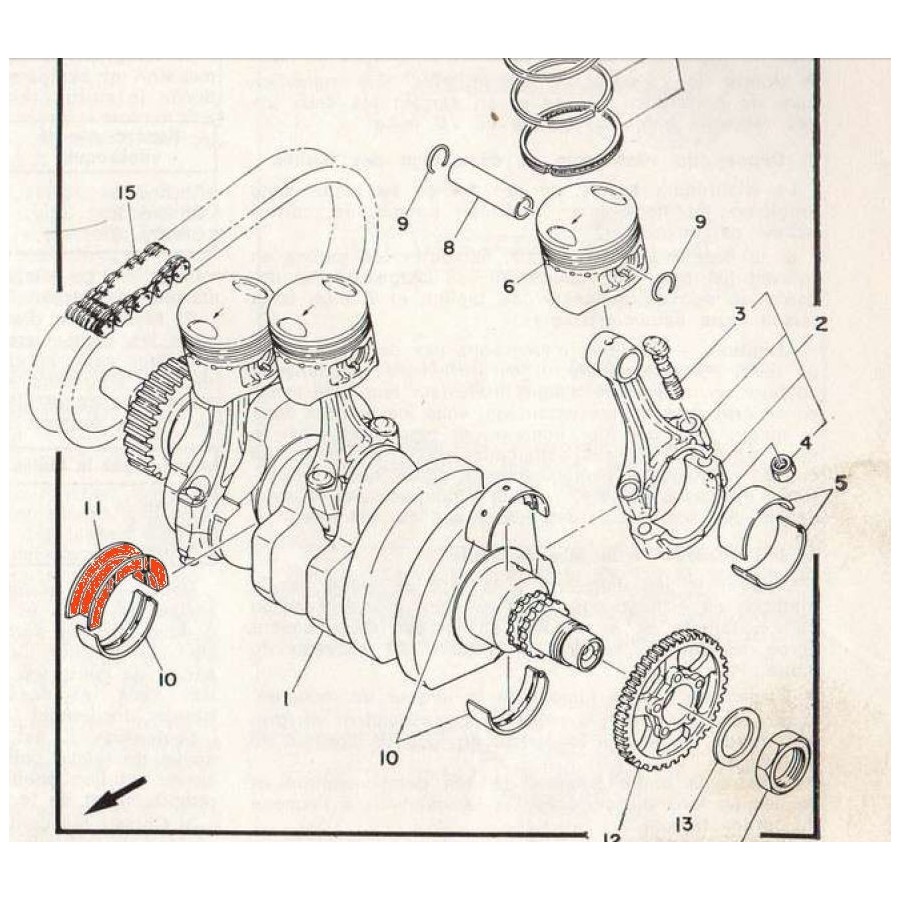 Moteur - Vilebrequin - 1/2 Coussinet - (x1) - Vert 13320-141-740