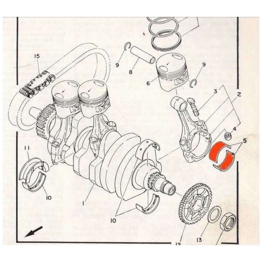 Moteur - Bielle - 1/2 Coussinet - (x1) - Jaune 13320-165-640