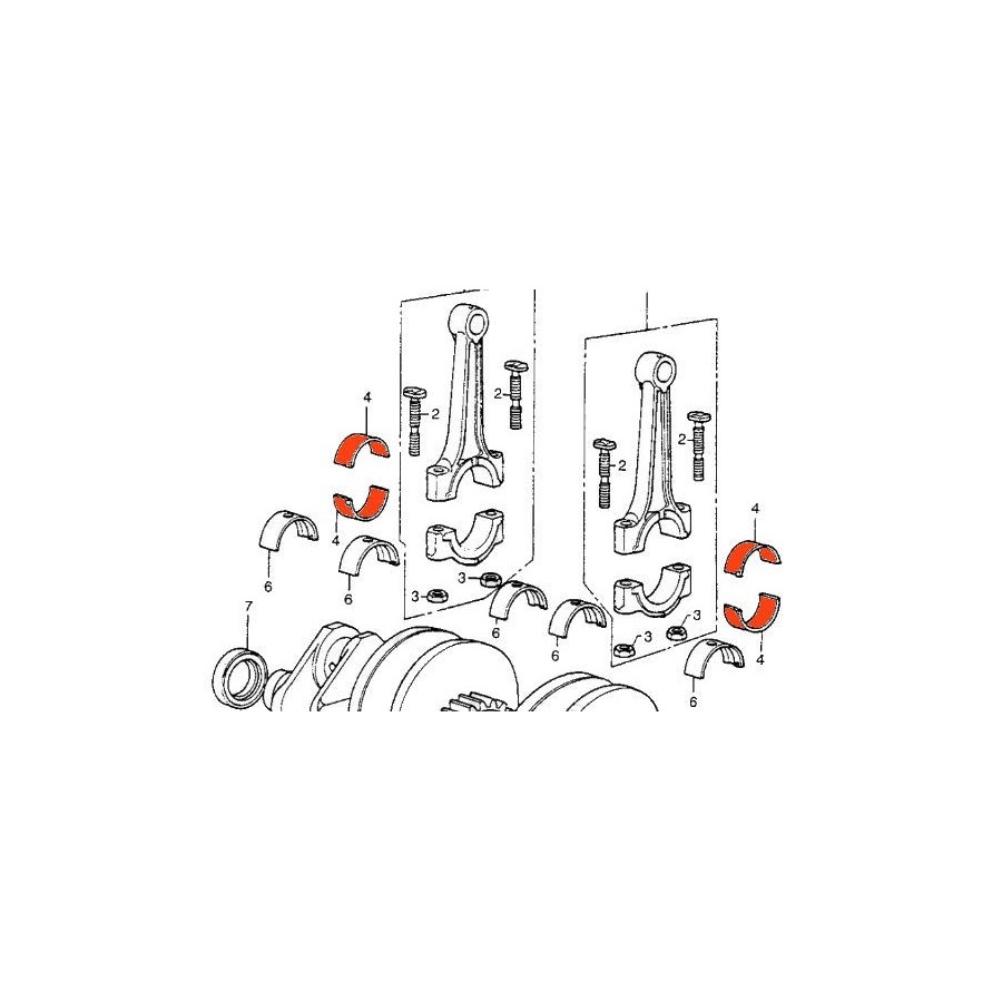 Moteur - Bielle - 1/2 coussinet - (x1) - Jaune 13218-333-003