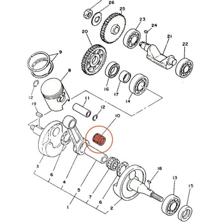 Moteur - Bielle - Roulement - 16x20x19.8 13205-102-ADP