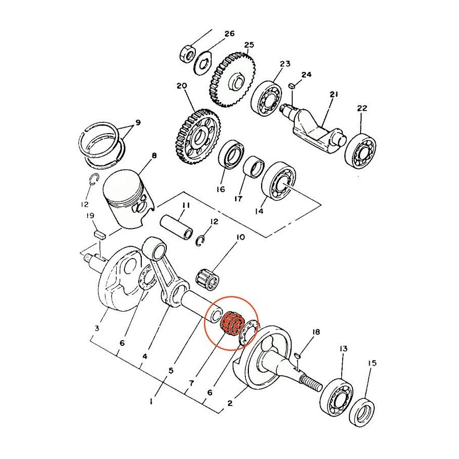 Moteur - Bielle - Roulement - 933-10422-L1 - 933-10422-C8 13205-042...