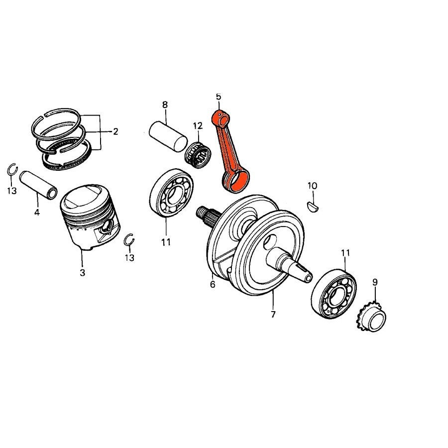 Moteur - Bielle - CB... - CG .. - XL125K 13201-383-310