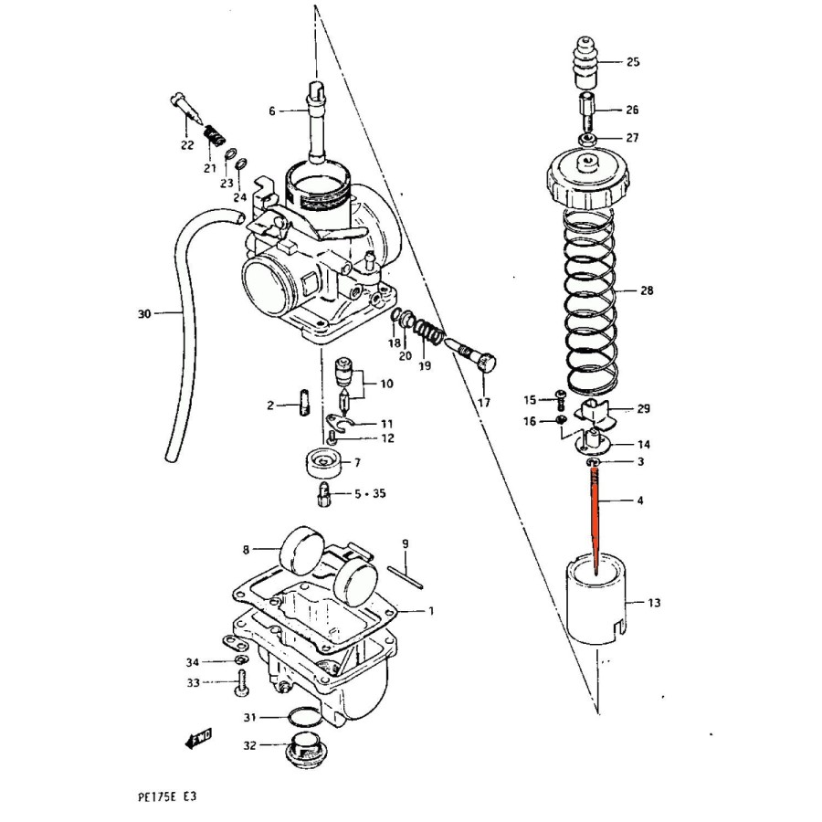 Carburateur - Aiguille - 13383-41510 01129-341-510