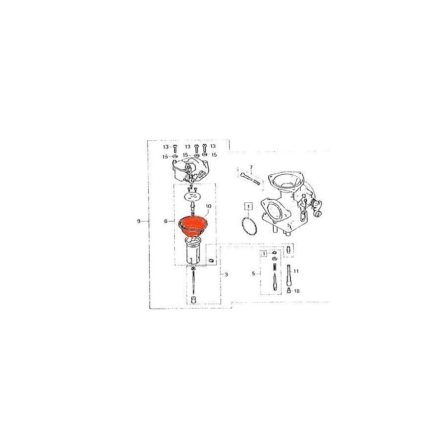 Carburateur - Membrane de boisseau - CM125T - Non Disponible 16044-...