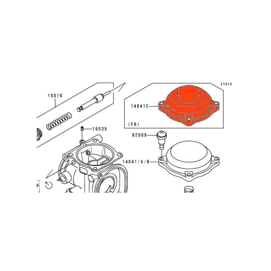 Carburateur - couvercle de boisseau - version "B" - 14041-1102 2912...