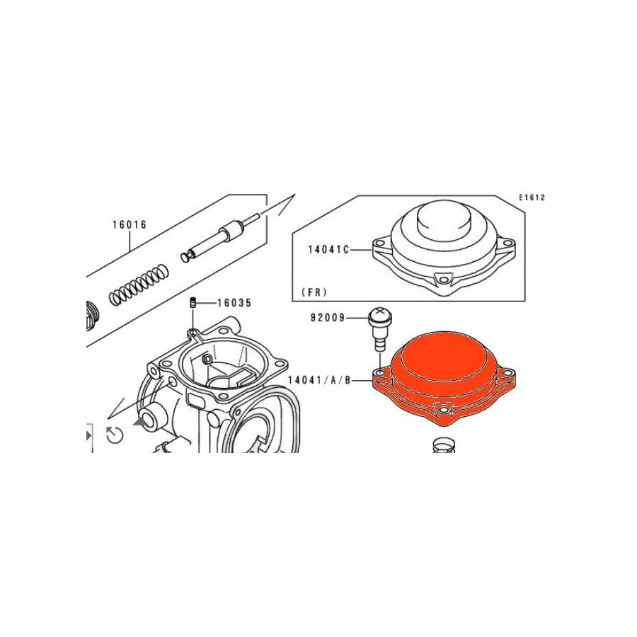 Carburateur - couvercle de boisseau - version "A" - 14041-1100 2912...