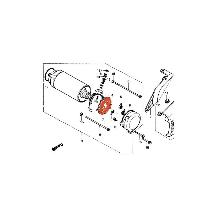 Demarreur - Support de charbon + charbon - CBX400 - VFR400 31206-MM...