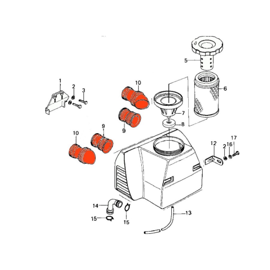 Filtre a air - Ensemble de Manchon de boite - (x4) - KZ400 - KZ550 ...