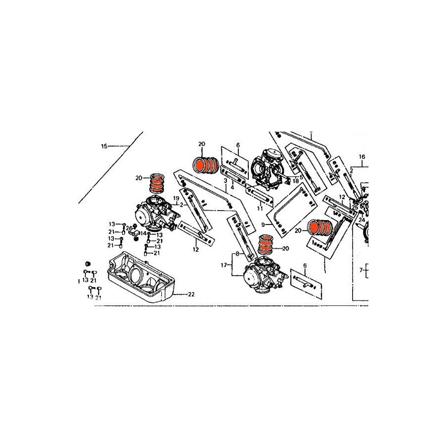 Carburateur - manchon - Pipe entrée d'air - (X1) - VF750C/S/F 16141...