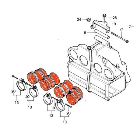 Filtre a air - Ensemble Manchon boite a air (x4) - CB900F-CB1100F-C...