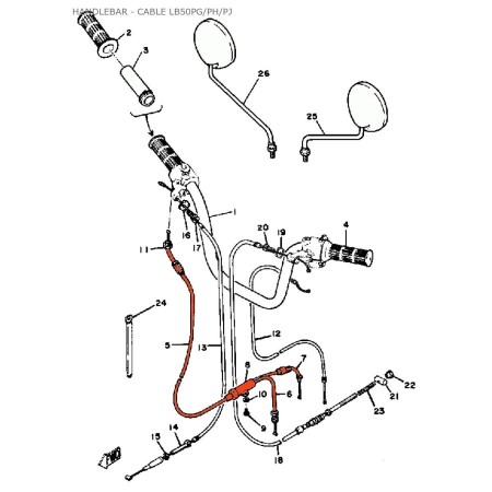 accelerateur - cable - LB50 - 439-26311-00 17910-050-331