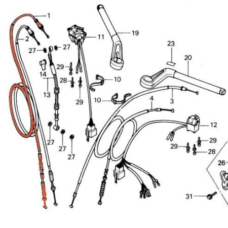 Cable - Accélérateur - Tirage A - cbx1000 17910-422-000