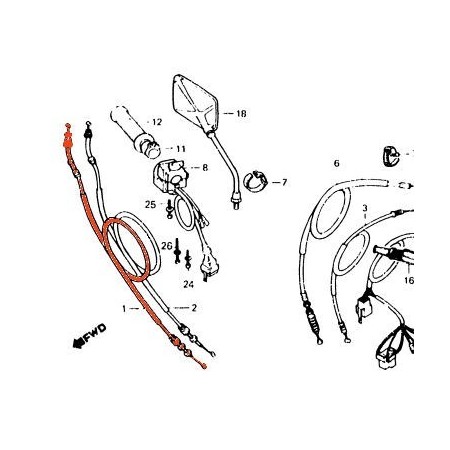 Cable - Accélérateur - Tirage A - cbx1000 17910-422-670