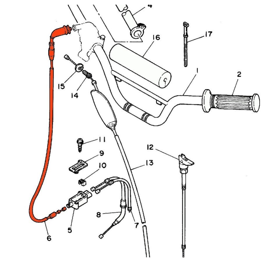 Cable - Accelerateur - Partie superieure - Guidon - 21W-26311-01 17...