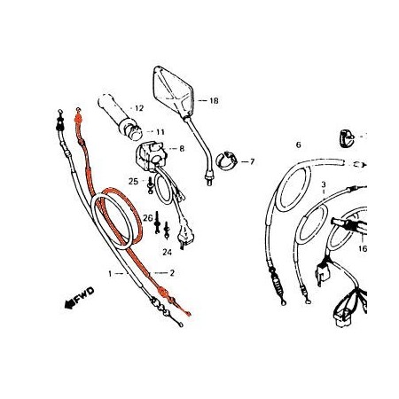 Cable - Accélérateur - Retour B - cbx1000  17920-422-670