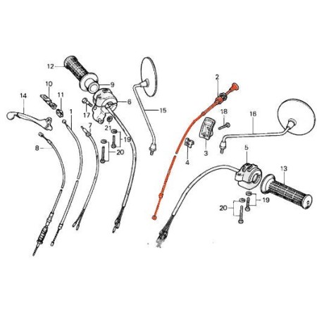 Cable Starter - C50Z2 - C70 - (1979-1983) 17950-086-721