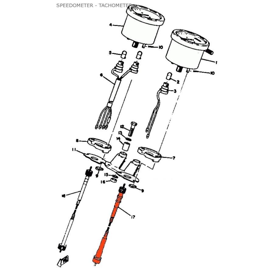 Cable - Compteur -1JN-83550-02 - DT2 44830-355-002