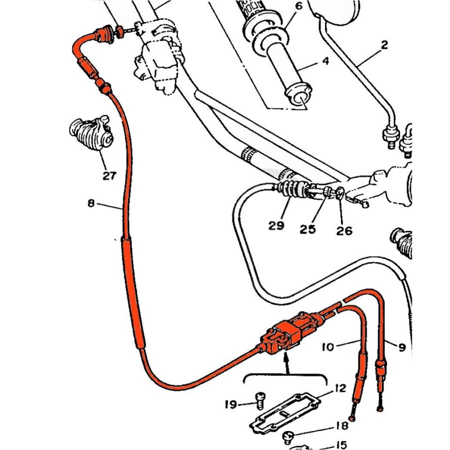 Cable - Accelerateur - DT125LC - 34Y-26311-00 19210-007-580