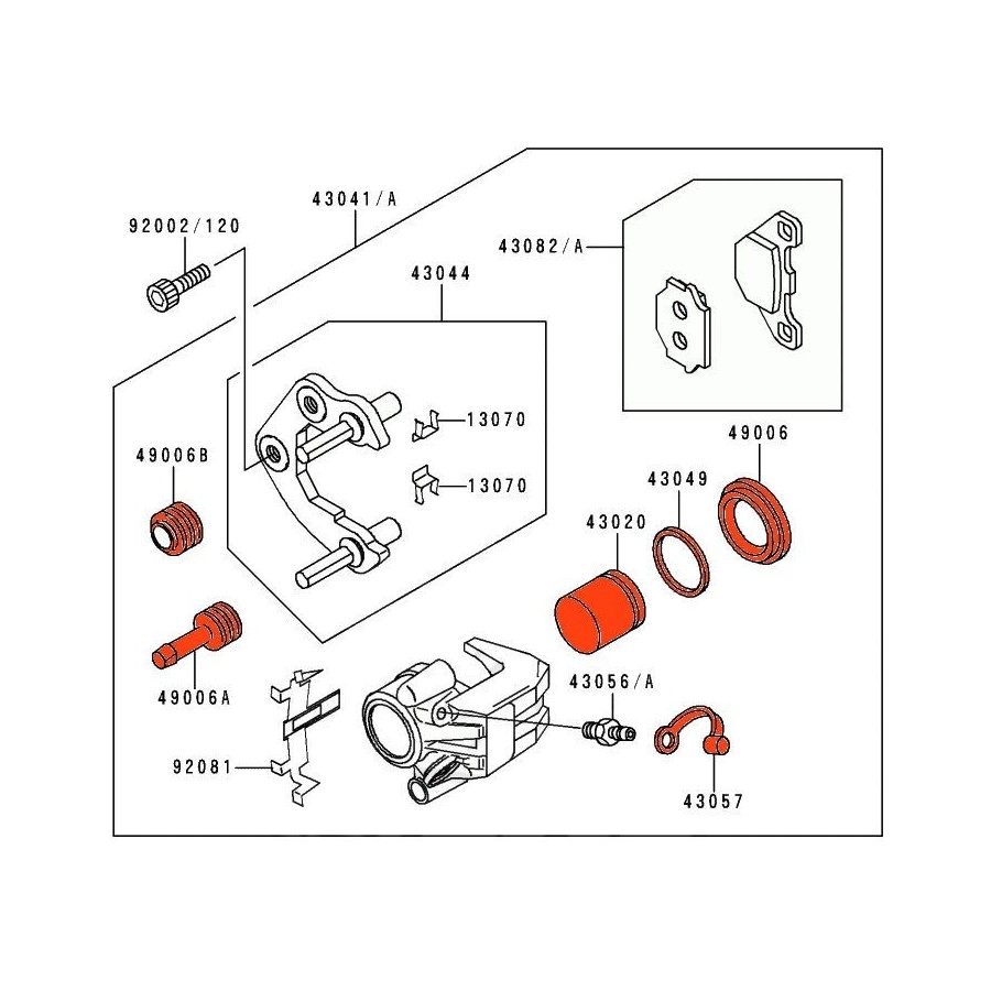 Frein - Etrier - Piston - Avant - 43020-1091  43100-201-091