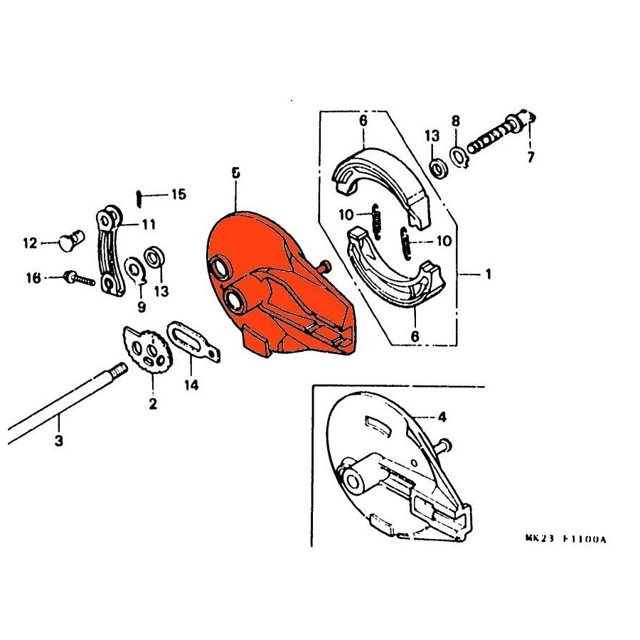 Frein - Arriere - Plateau compensé 43100-MN1-670