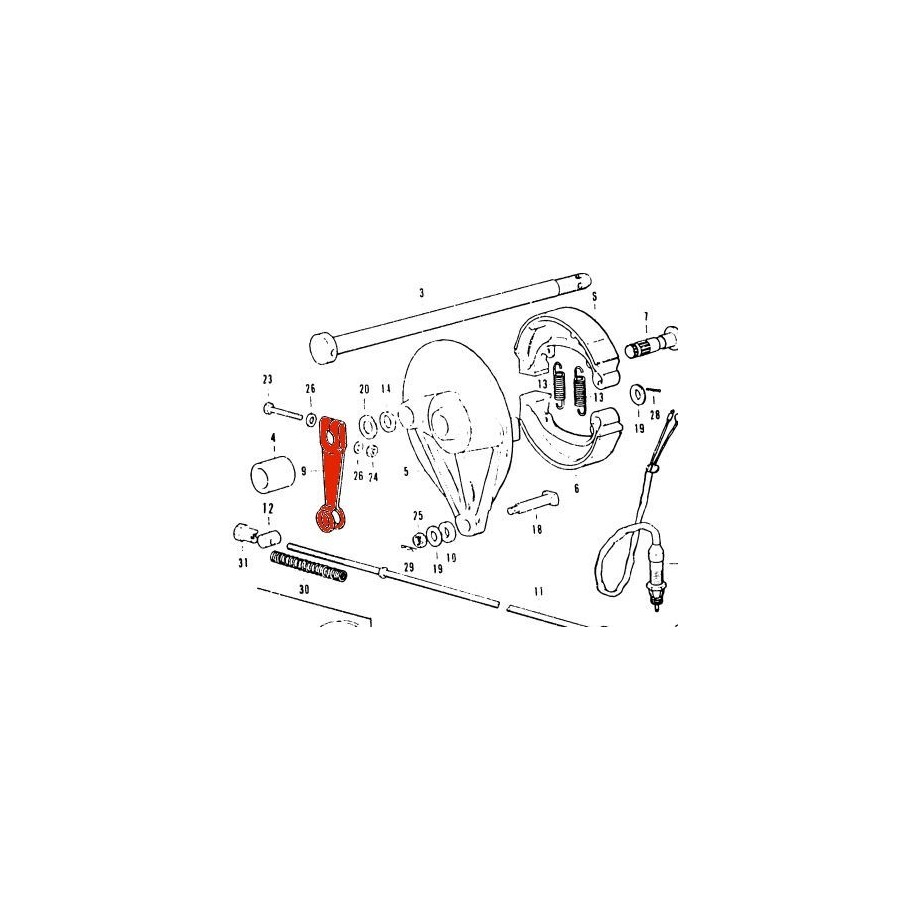 Frein - Fourchette de tambour arriere 43410-286-000