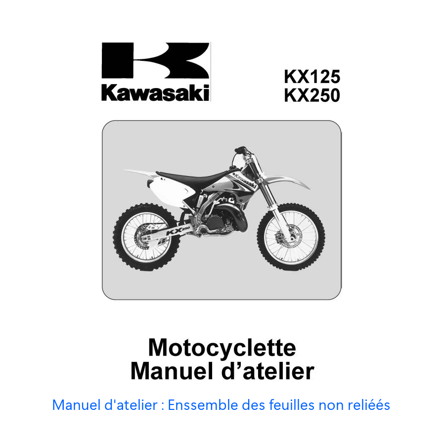 Manuel Atelier - KX125, KX250 - Edition 1988 - Papier 00MAN-KX125-p...