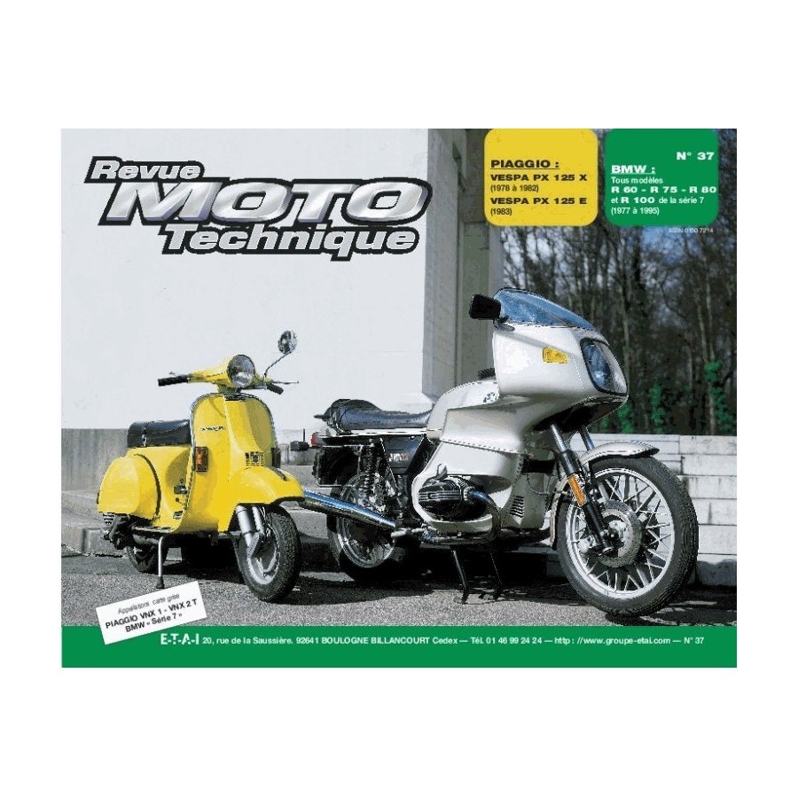 Revue Technique Moto - RTM - N° 37 - Version PAPIER - BMW R/60-75-8...