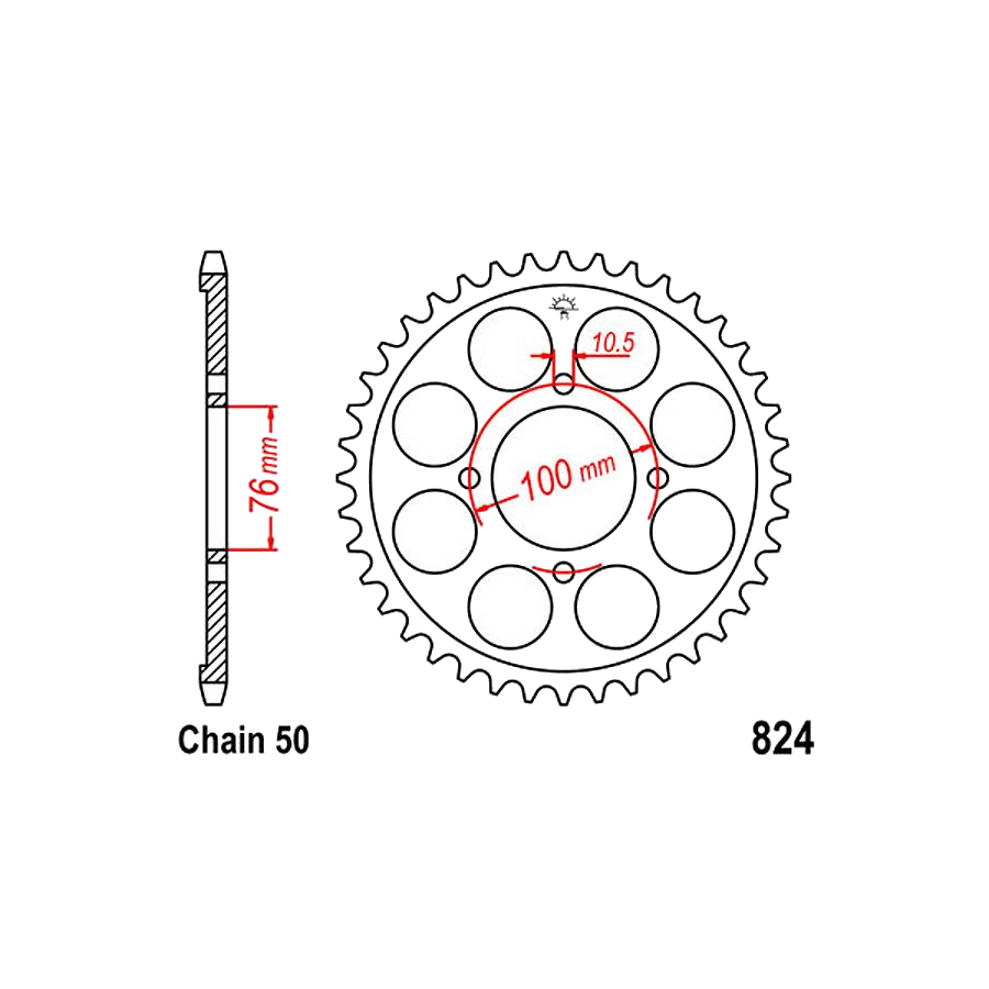 Transmission - Couronne - JTR530 - 824 - 46 dents 36530-824-046