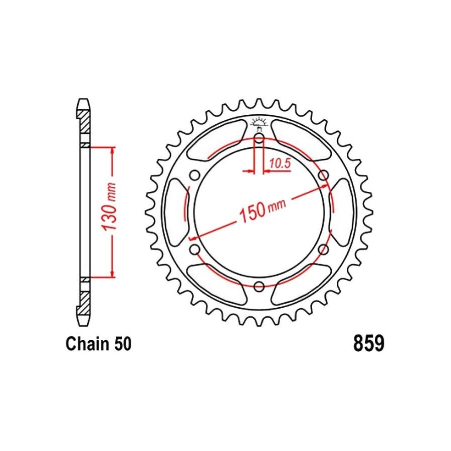 Transmission - Couronne - JTR-859 - 43 dents 36530-859-043