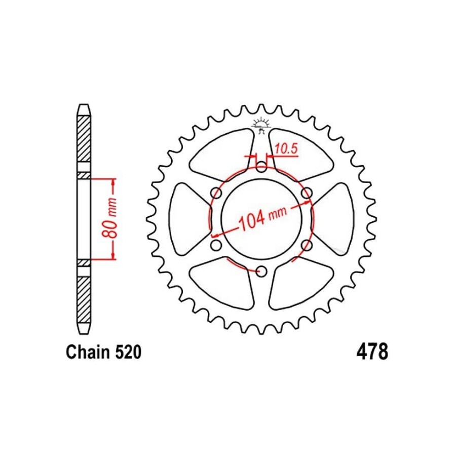 Transmission - Couronne - JTR 478 - 45 Dents - 36520-478-045