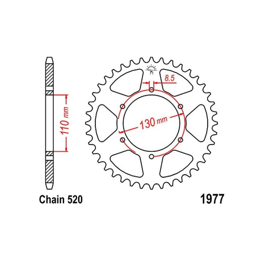 Transmission - Couronne - JTR-1977 - 48 dents  36520-1977-048