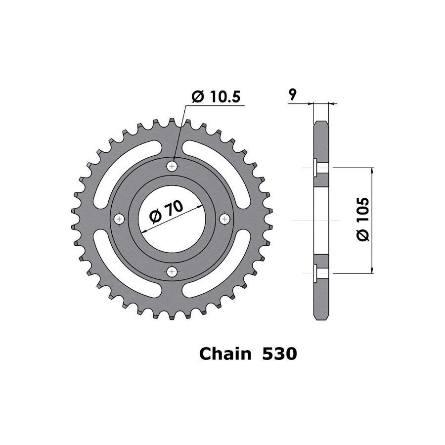 Transmission - Couronne - FE-5750 - 530-38 dents 36530-5750-038