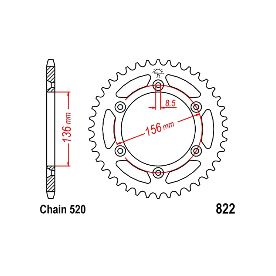 Transmission - Couronne - JTR822 - 41 Dents - 36520-822-041