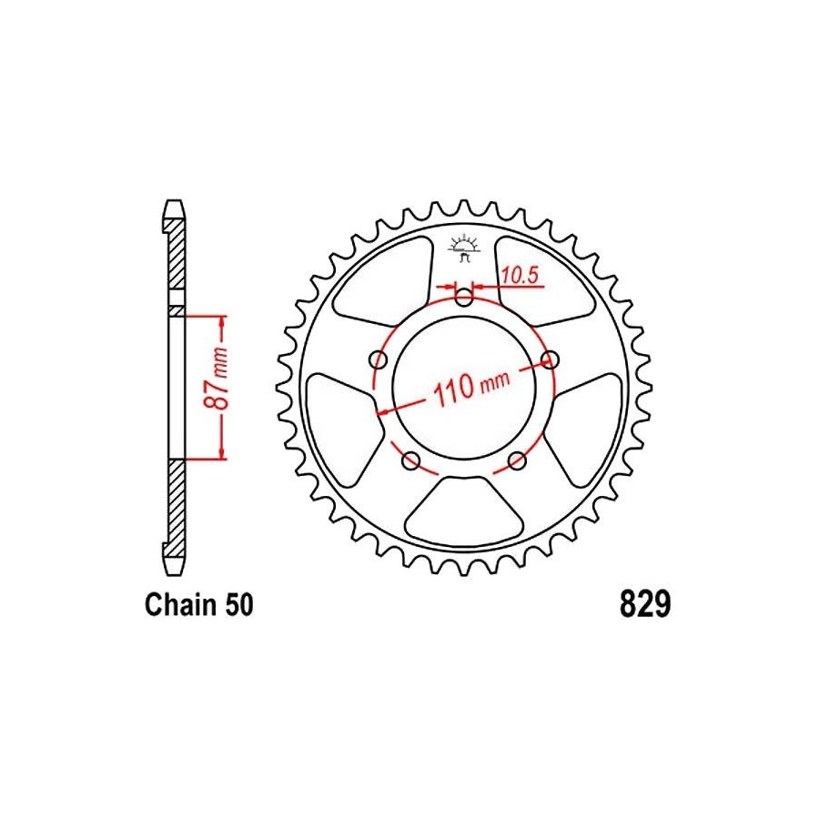 Transmission - Couronne - 530 - JTF 829 - 45 dents 36530-829-045