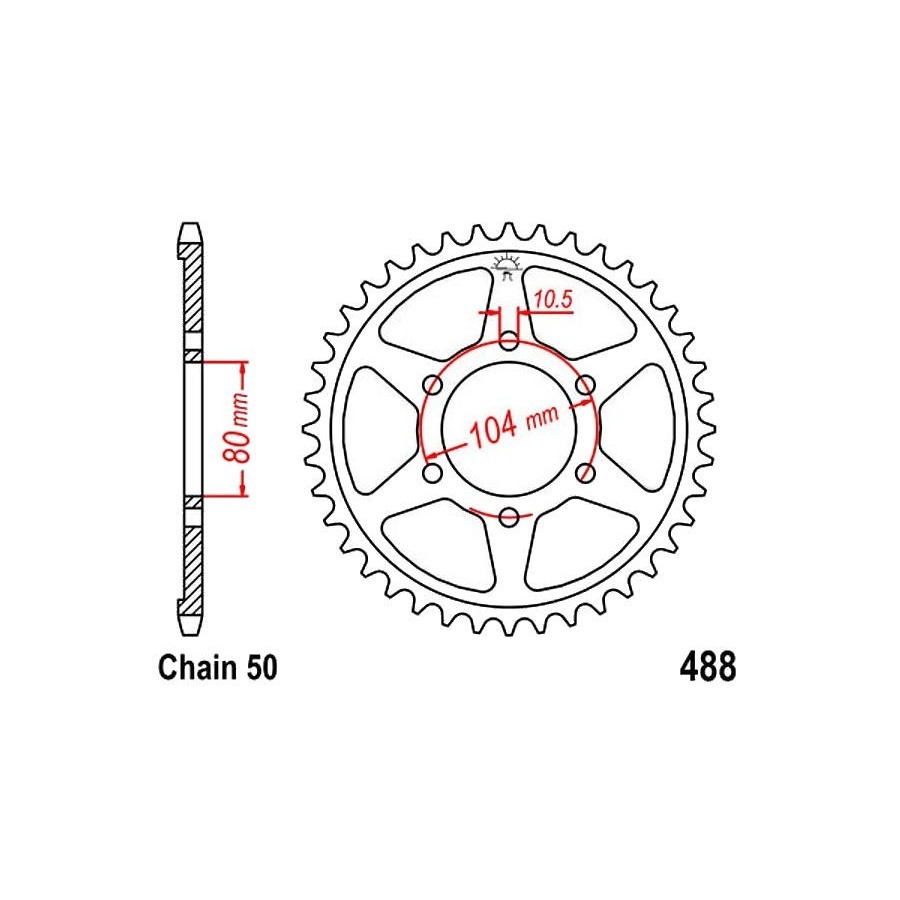 Transmission - Couronne - JTR 488 - 530 - 45 dents 36530-488-045