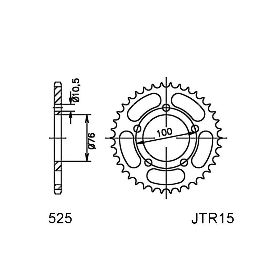 Transmission - Couronne - 525 - JTR-15 - 44 dents 36525-015-044