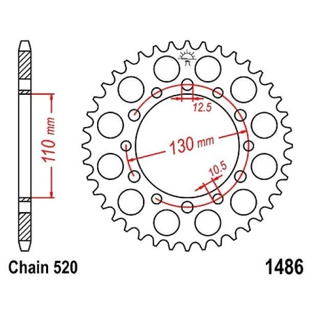 Transmission - Couronne - JTR1486 - 44 Dents - 36520-1486-044