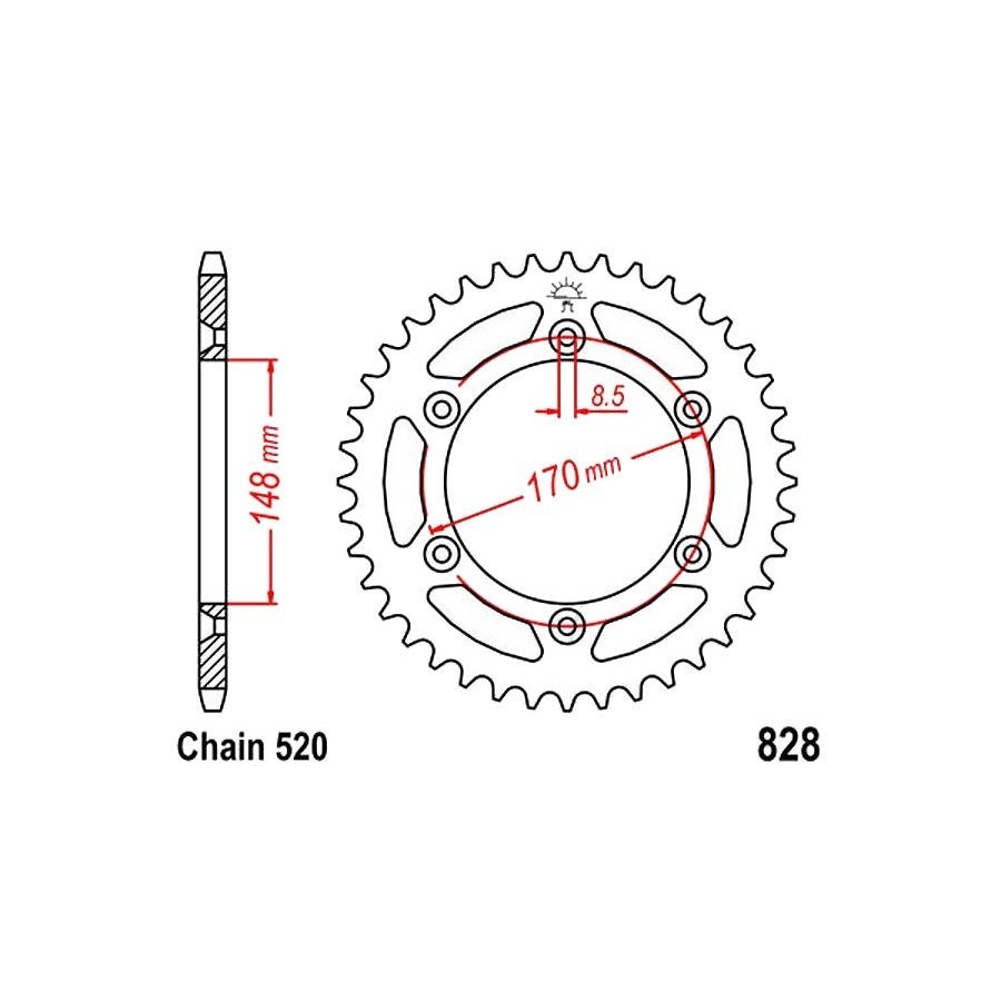 Transmission - Couronne - JTR-828 - 48 dents  36520-828-048