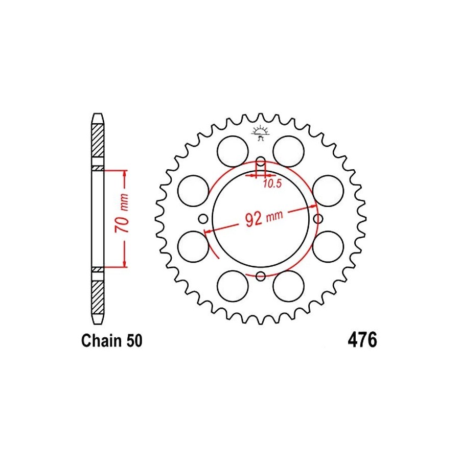 Transmission - Couronne - JTR-476 - 530/40 dents 36530-476-040