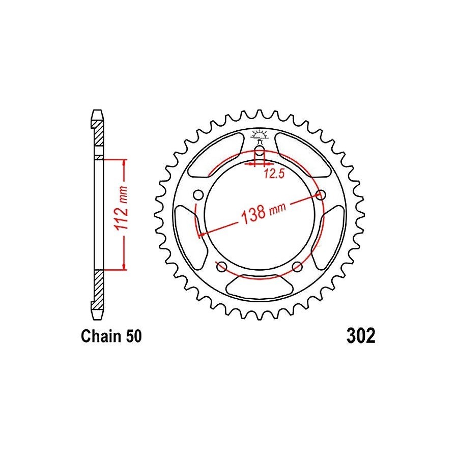 Transmission - Couronne - JTR-302 - 530/43 dents 36530-302-043