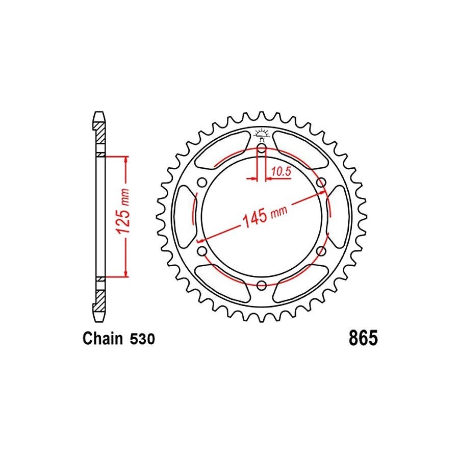 Transmission - Couronne JTR-530 - 45 Dents 36530-865-045