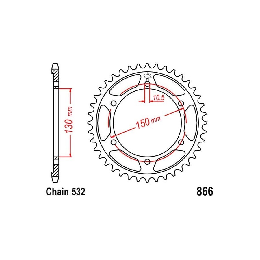 Transmission - Couronne - JTR866 - 532 - 47 Dents 36532-866-047