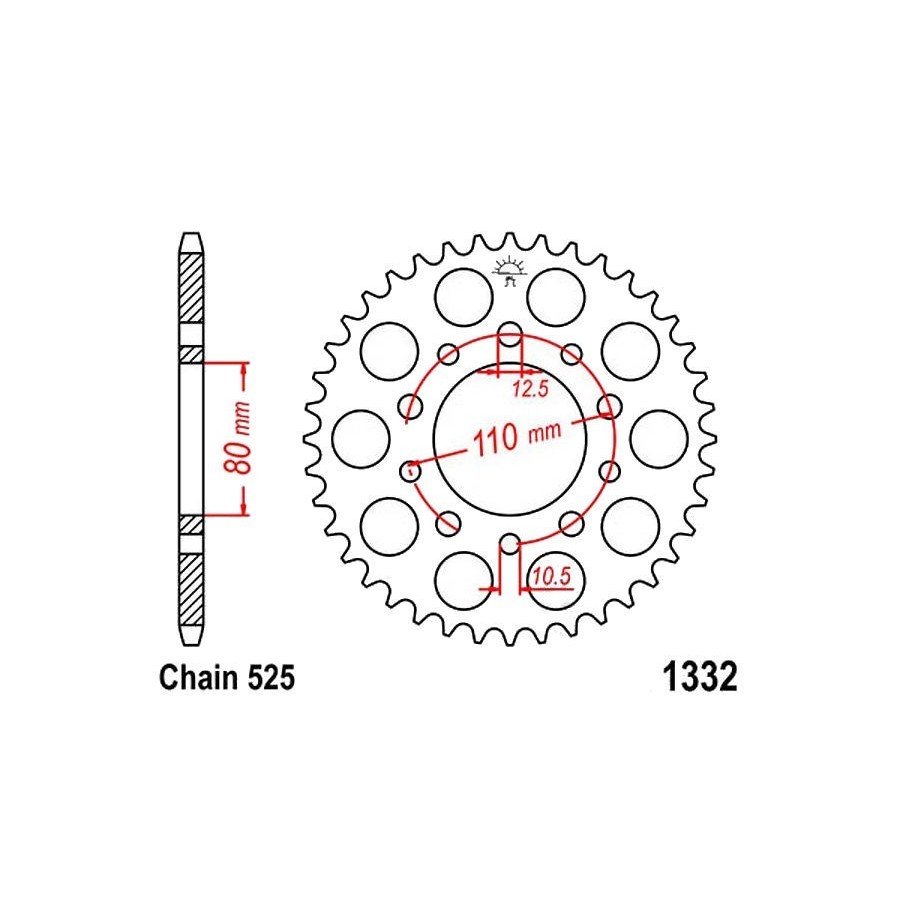 Transmission - Couronne - 525 - JTR-1332 - 42 dents 36525-1332-042