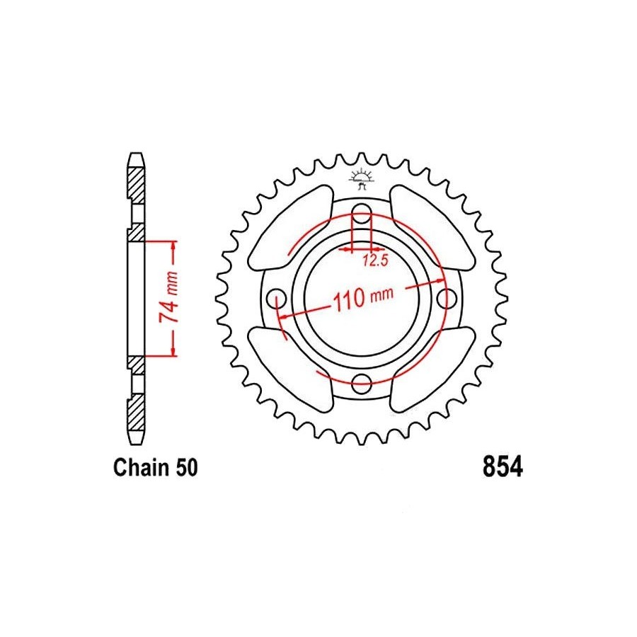 Transmission - Couronne - JTR-854 - 530/38 dents 36530-854-038